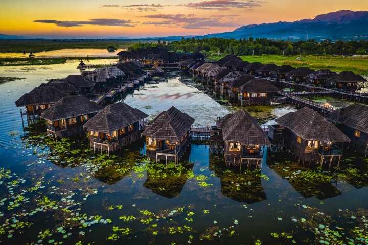 Aerial Photography, Asia, Burma, Inle Lake, Myanmar, Resort, Travel